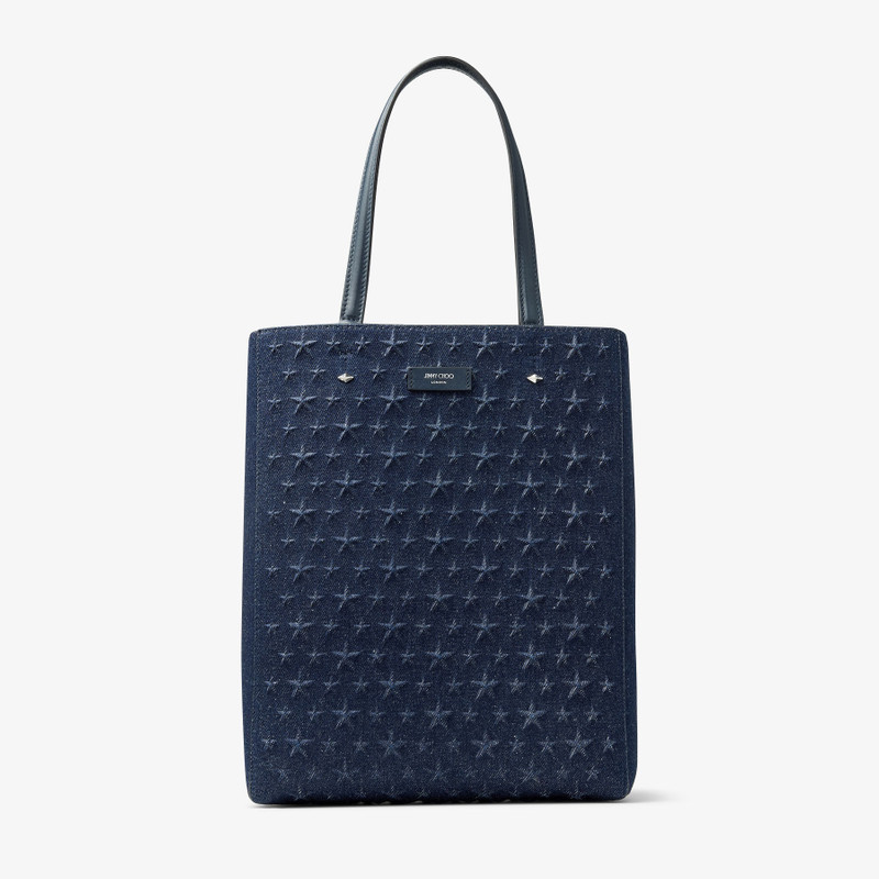 Lenny North-South M-M
Dark Denim Embossed Tote Bag 1