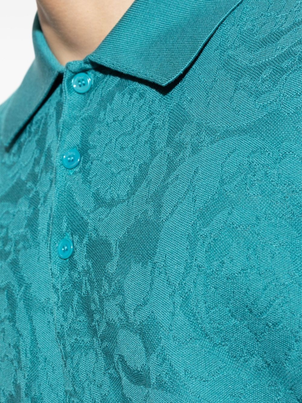 Barocco-jacquard polo shirt - 5