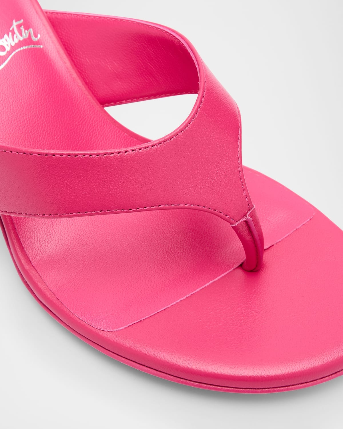 Jane Tonga Leather Red Sole Slide Sandals - 6