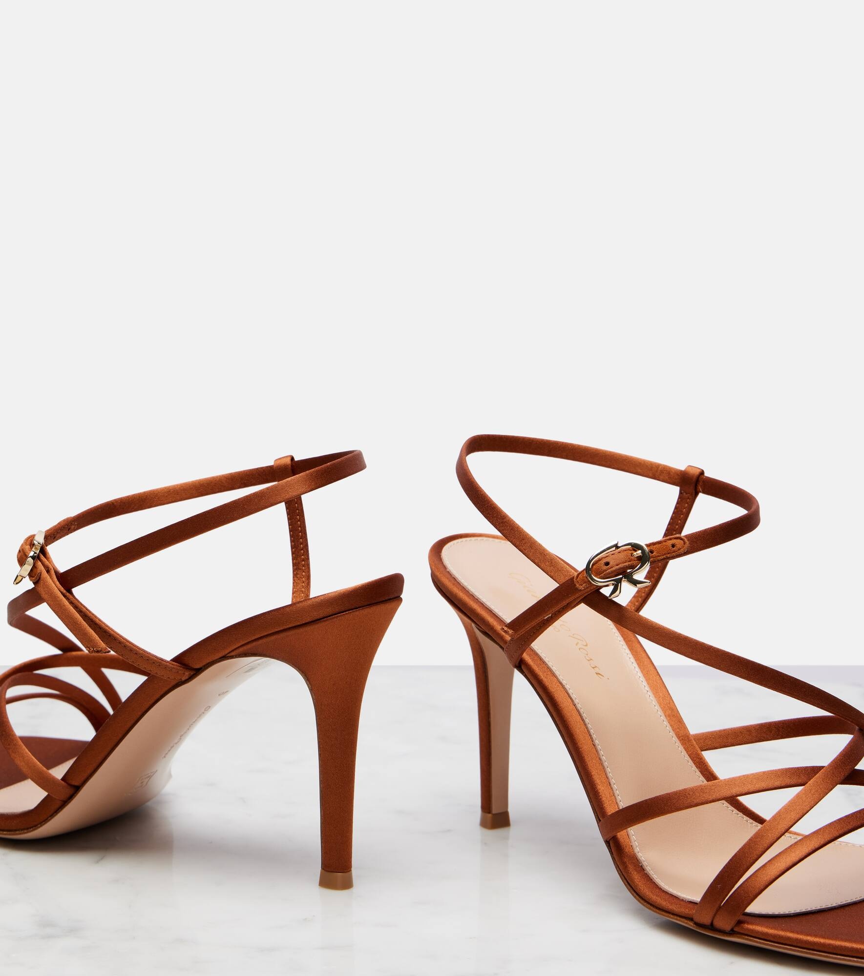 Strappy 85 satin sandals - 5