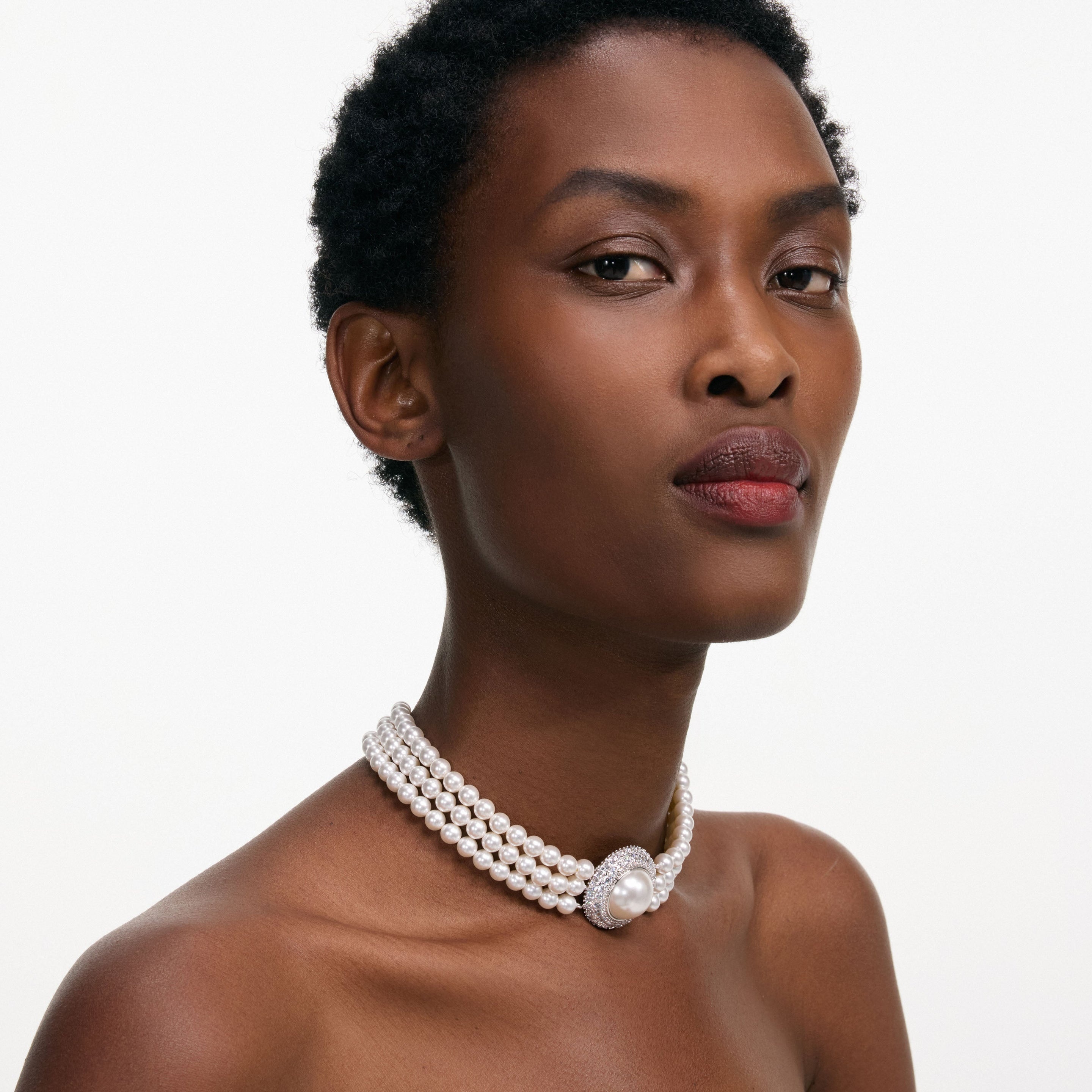 Small Crystal Pearl Choker - 5