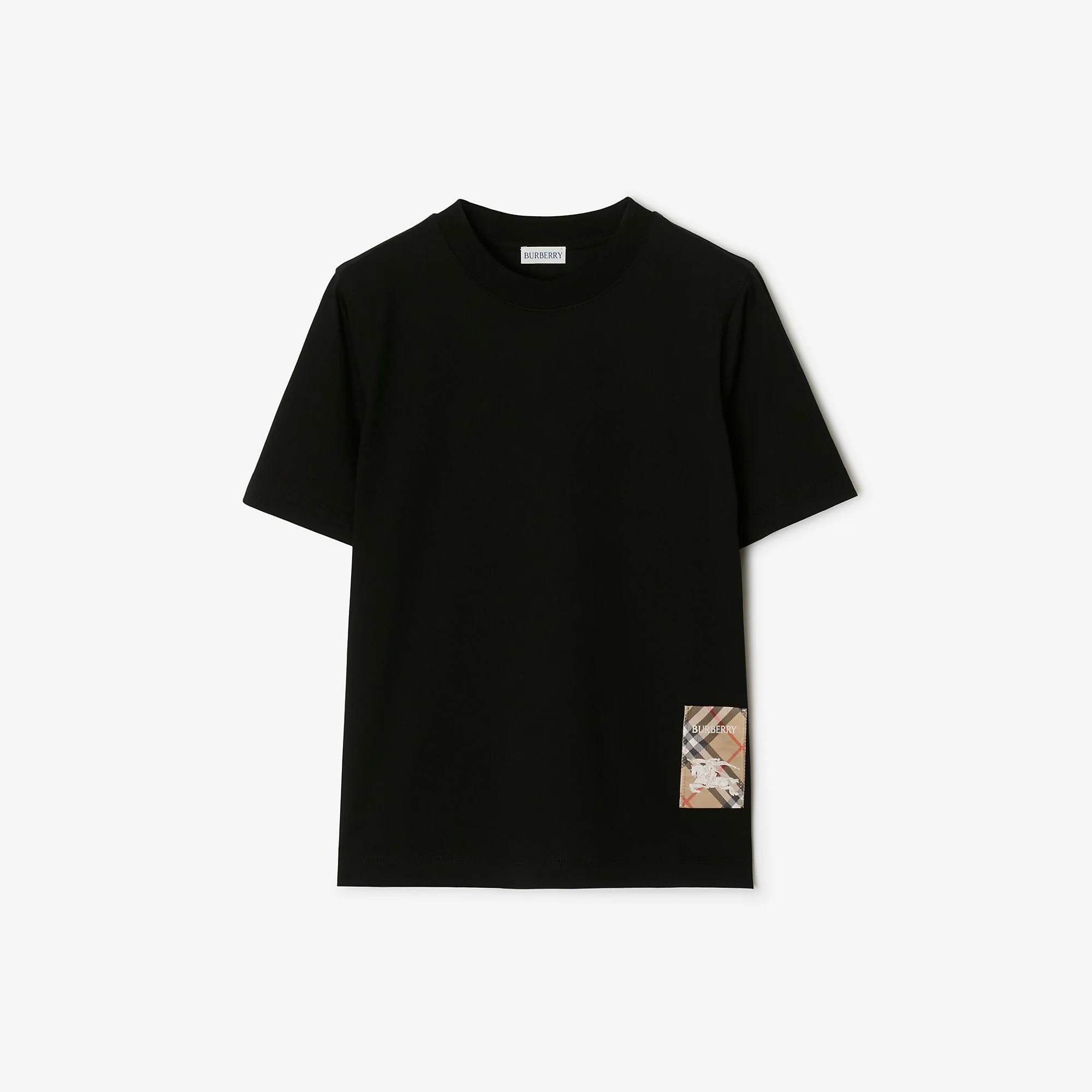 Check Label Cotton T-shirt - 1