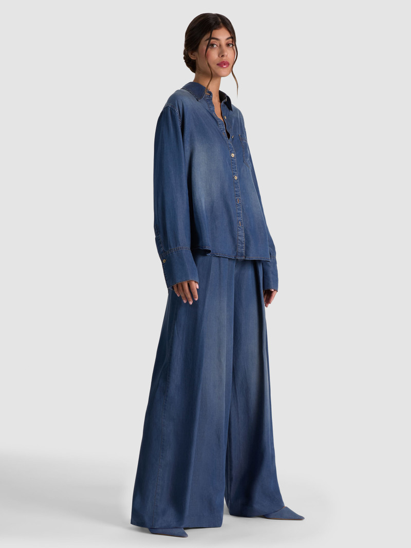FINELY OVERSIZED DENIM BUTTON DOWN - BROOKLYN BLUE 6