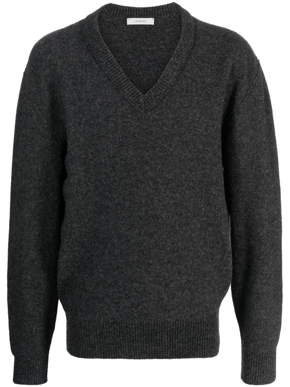 V-neck wool jumper - 1