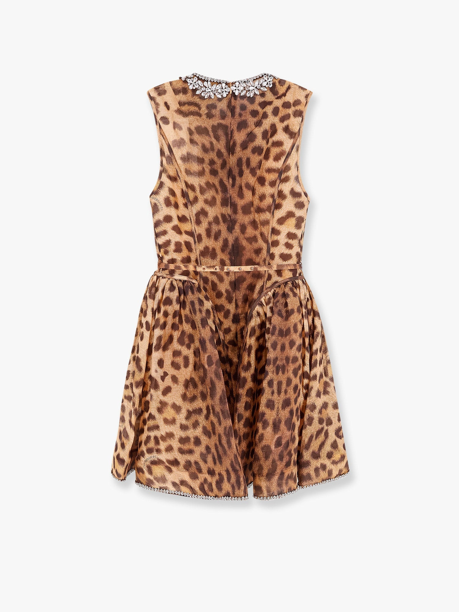 Zimmermann Linen And Silk Mini Dress With Animalier Print - 5