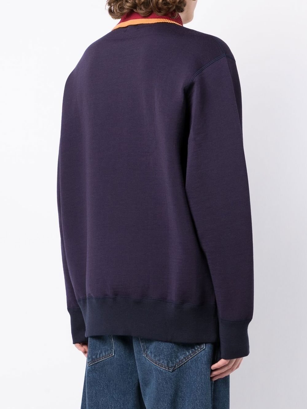 contrasting-collar detail sweatshirt - 4