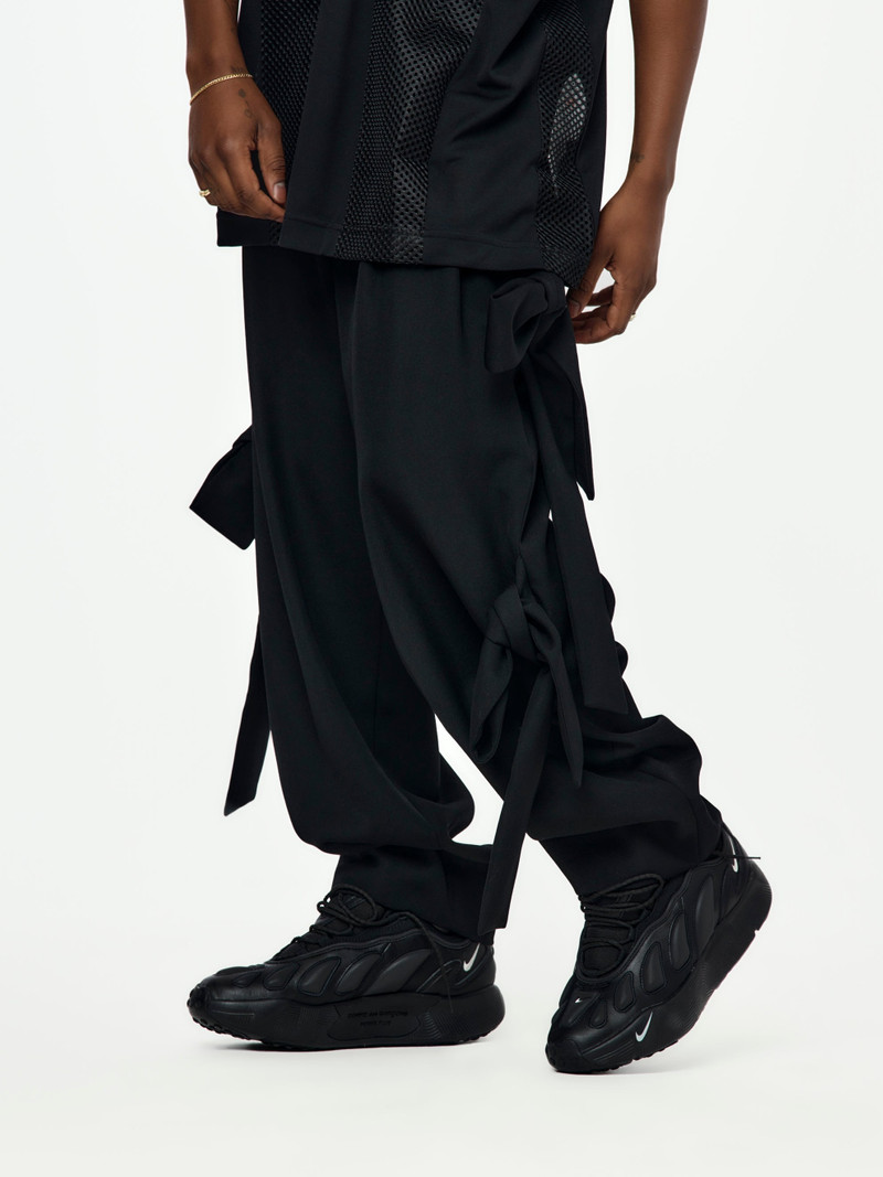 Comme des Garçons Homme Plus COMME DES GARÇONS HOMME PLUS WOOL GABARDINE KNOT TROUSERS (BLACK) outlook
