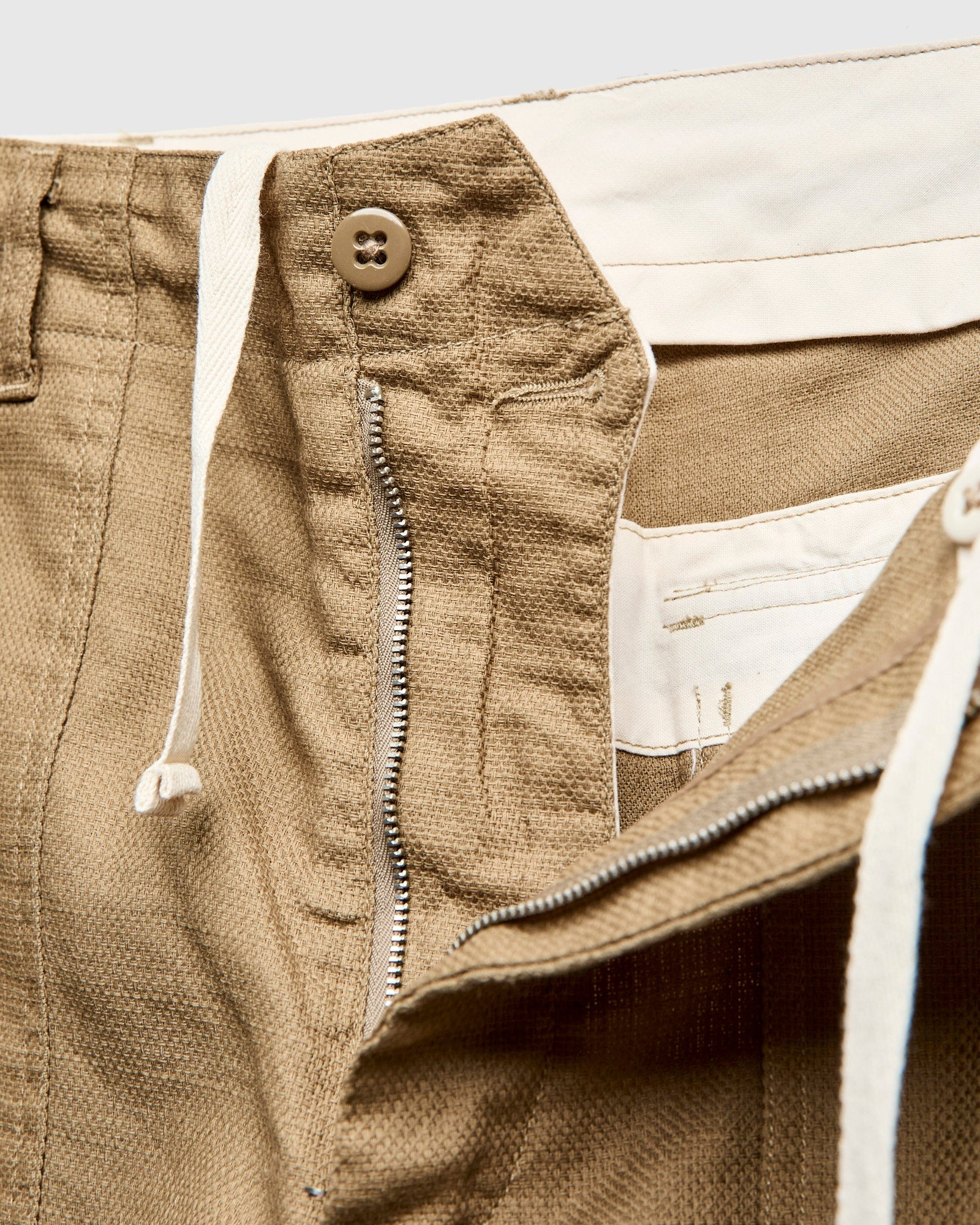 Fatigue Pants in Khaki Cotton Linen Java Cloth - 8