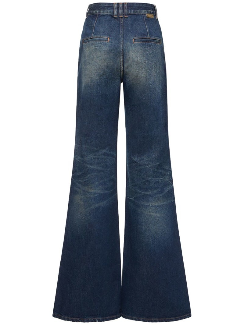 High rise flared denim jeans - 6