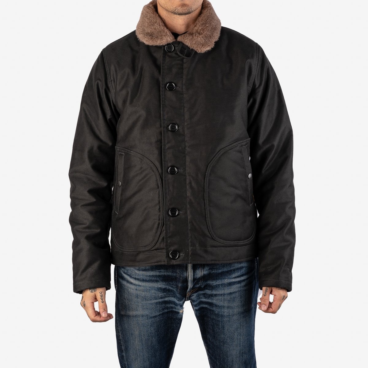 IHM-35-BLK Whipcord N1 Deck Jacket - Black - 2
