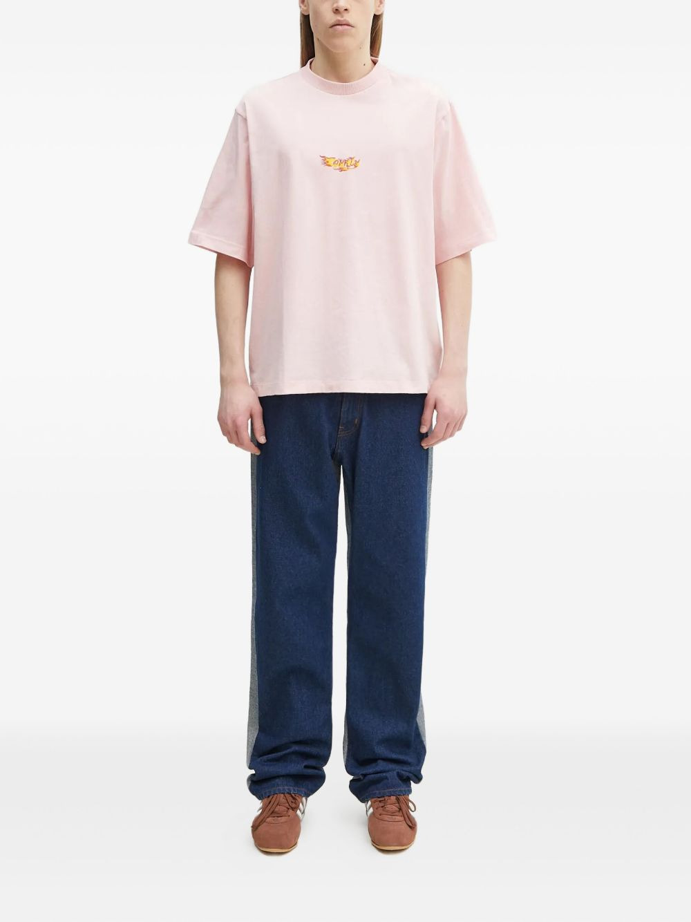 flame-print car-graphic T-shirt - 2