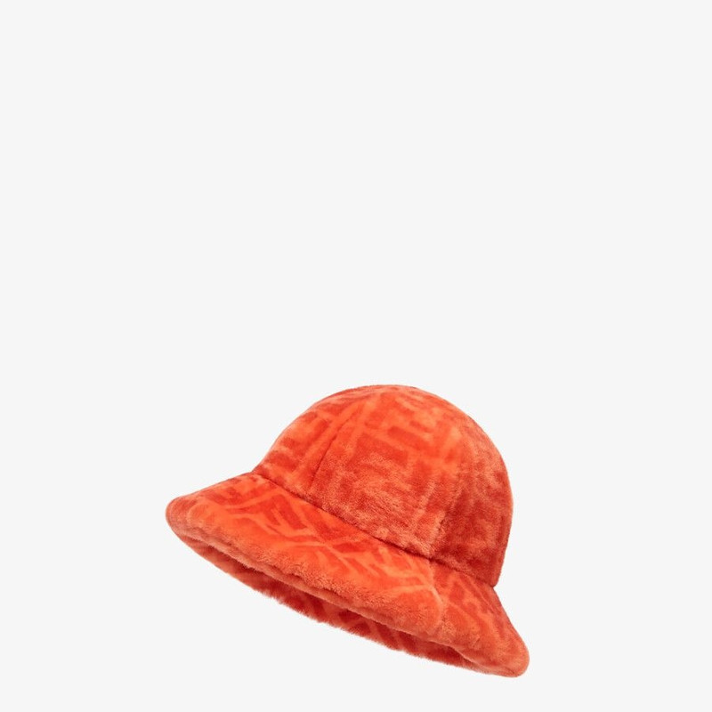 Orange shearling hat 1