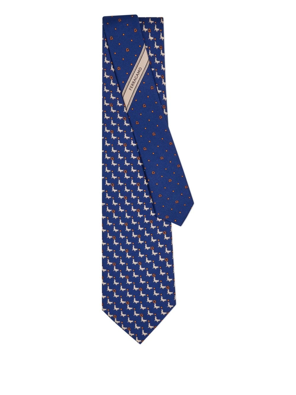 seal-motif silk tie - 2