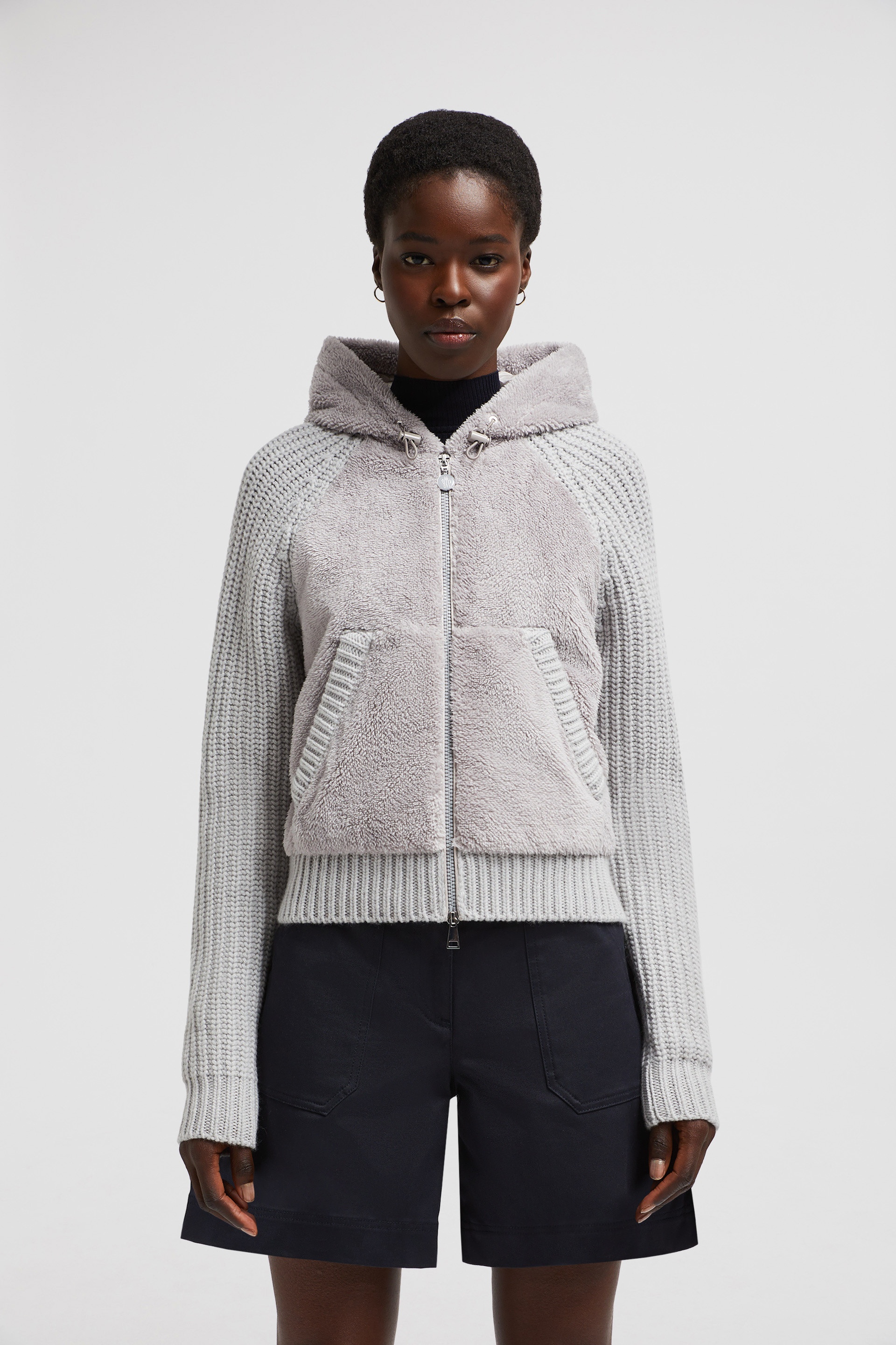 Moncler Padded Wool & Teddy Zip-up Hoodie | REVERSIBLE
