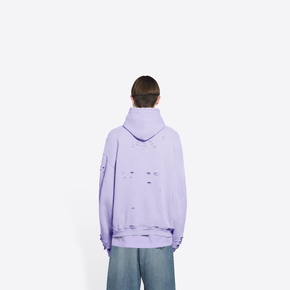 Destroyed Hoodie in Purple - 5