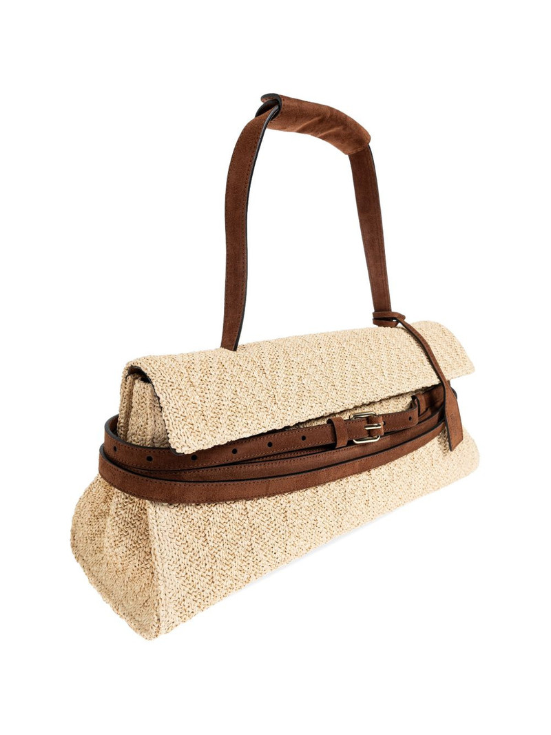 belt-detail woven tote bag 4