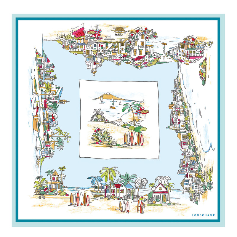Vivement l'Eté Silk scarf 70 Sky Blue - Silk 1