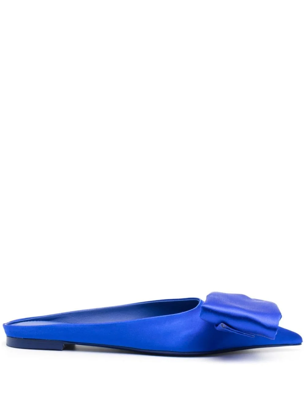 asymmetric-bow satin mules - 1