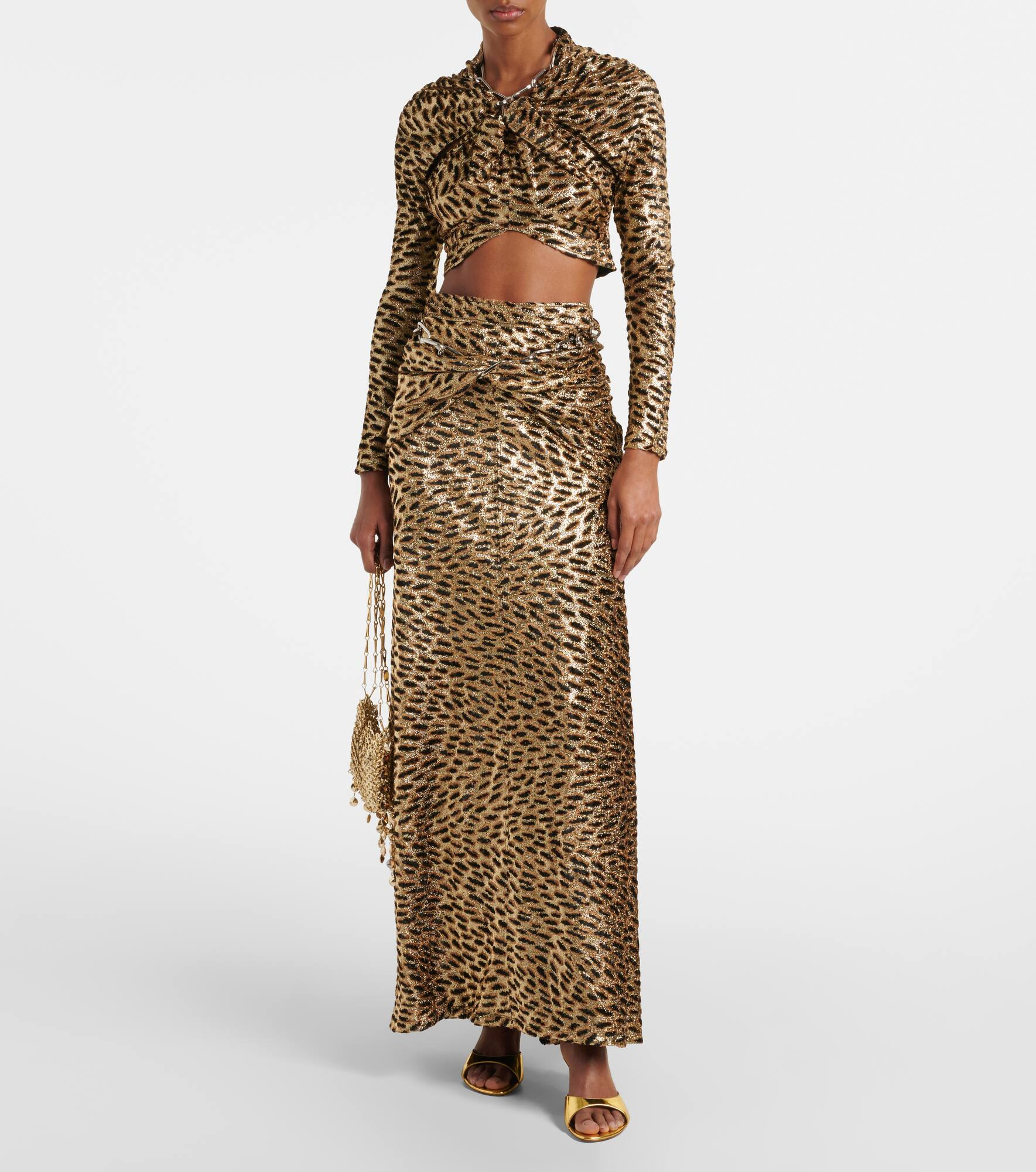 Tiger-print metallic top - 2