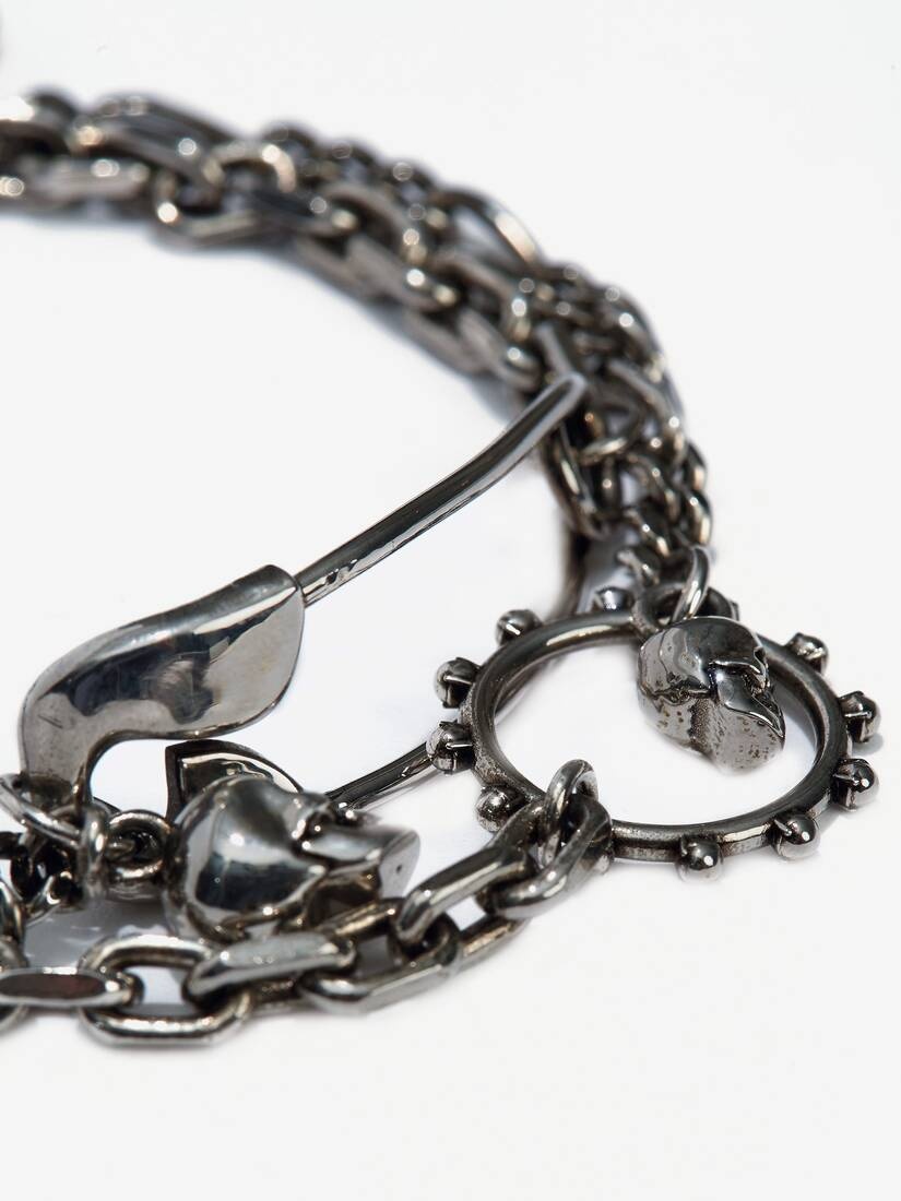 Safety Pin Bracelet in Silver - 3