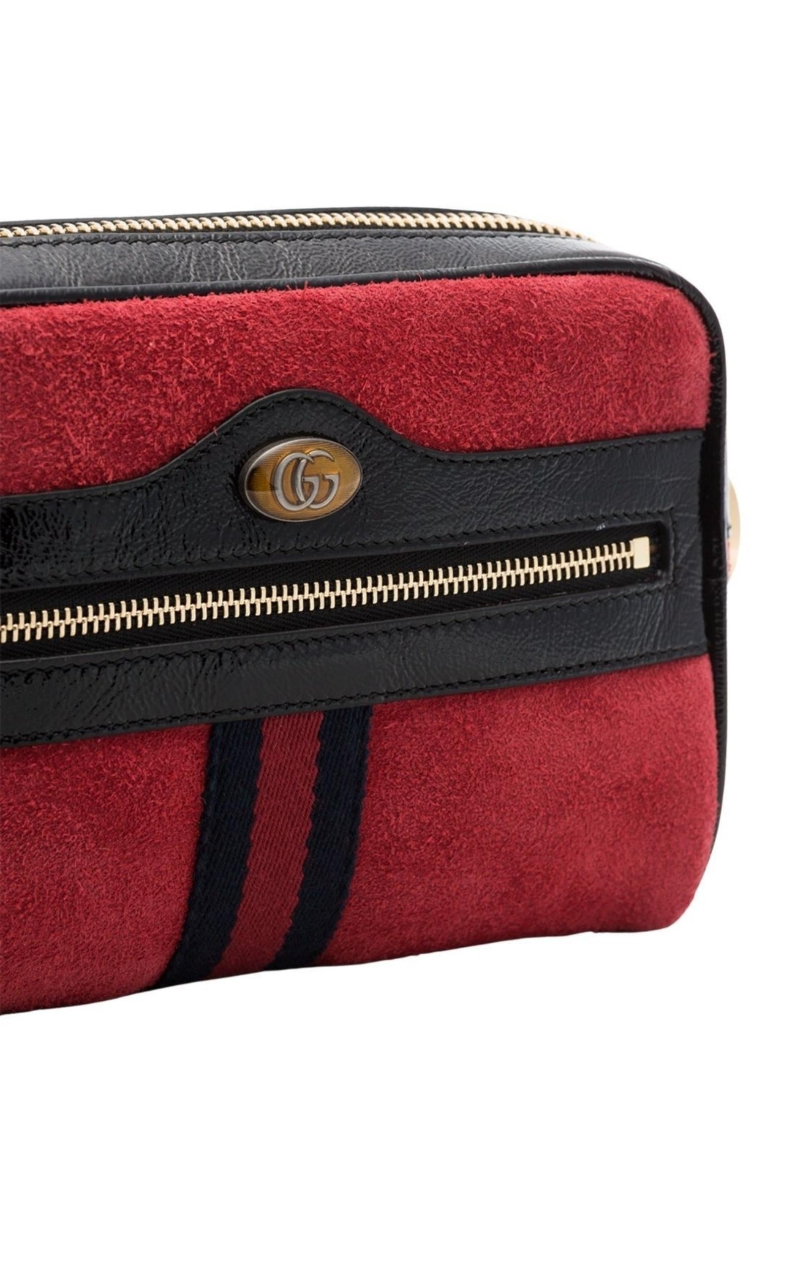 Red Ophidia Suede Mini Bag - 6