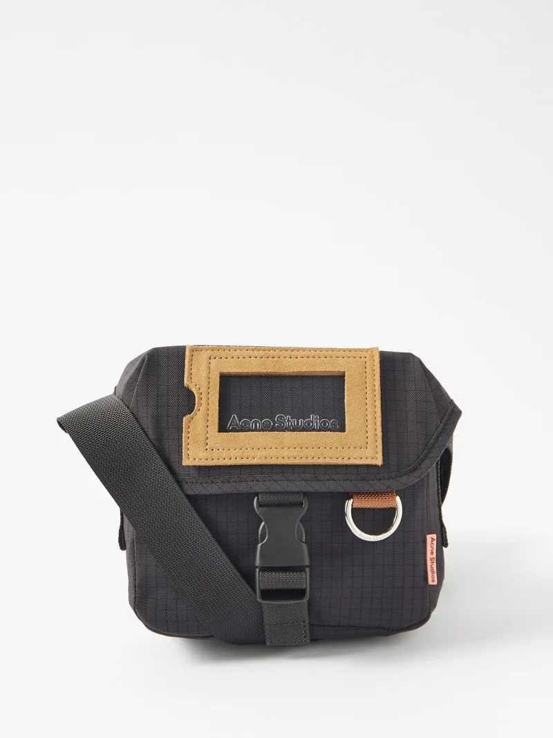 Acne Studios Suede-trim mini cross-body bag matchesfashion