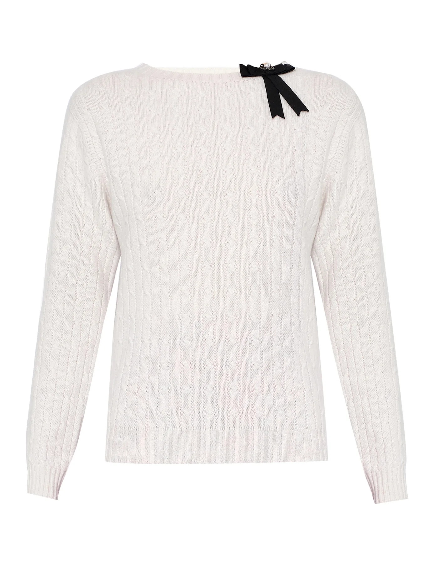 Dalton bow-appliqué cable-knit sweater - 1