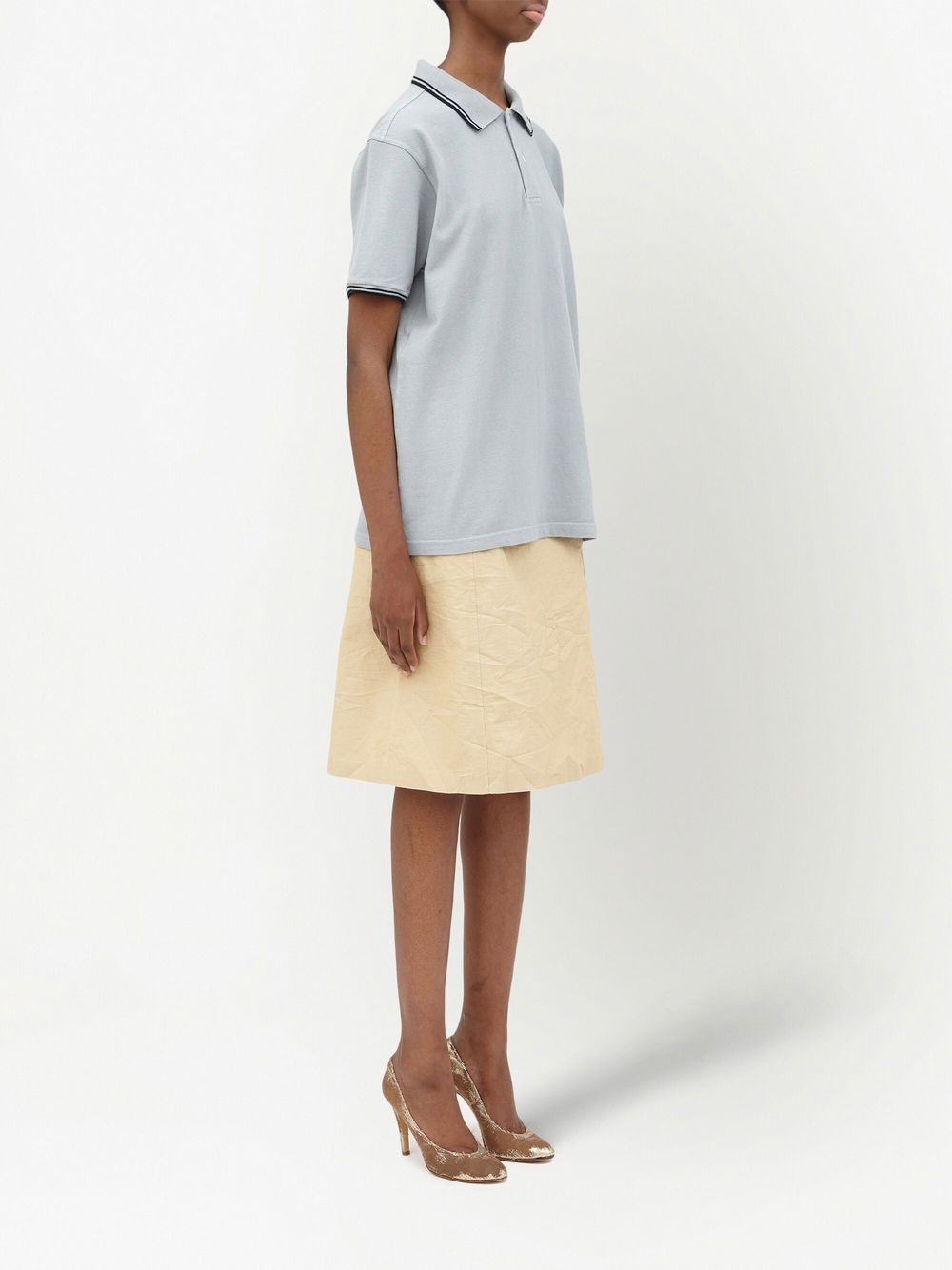 cotton stripe-trim polo shirt - 4
