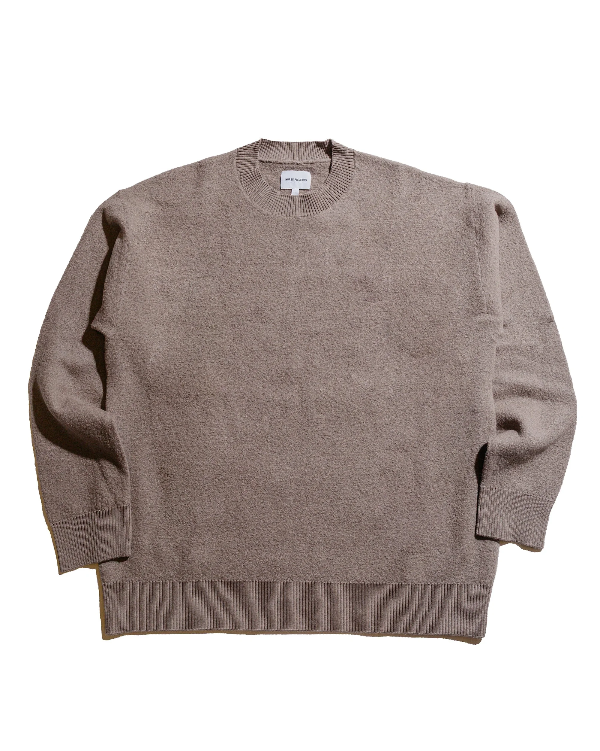 Rom Boiled Wool Crewneck Walnut - 1