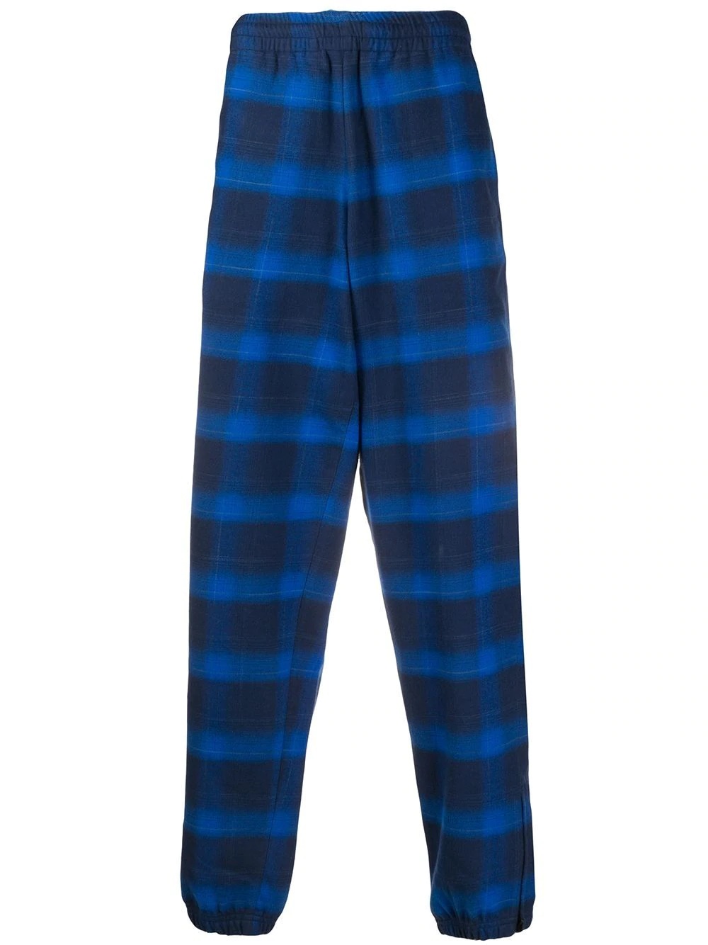 check-pattern tapered track pants - 1