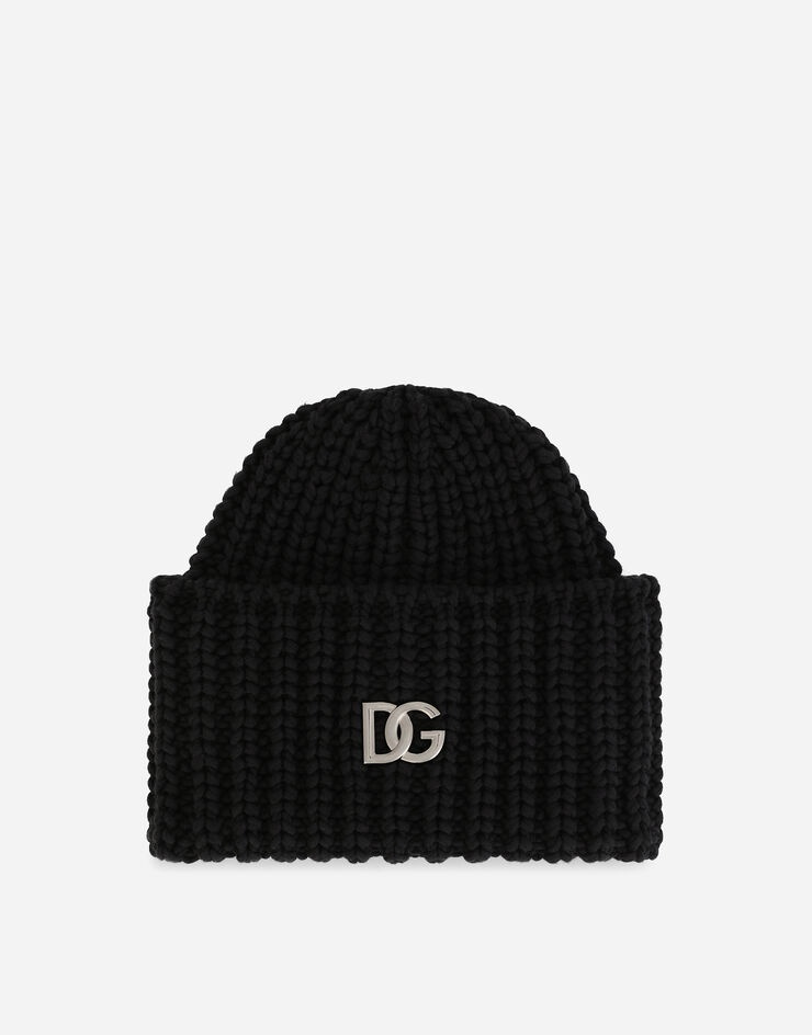 Knit cotton hat with DG patch - 1