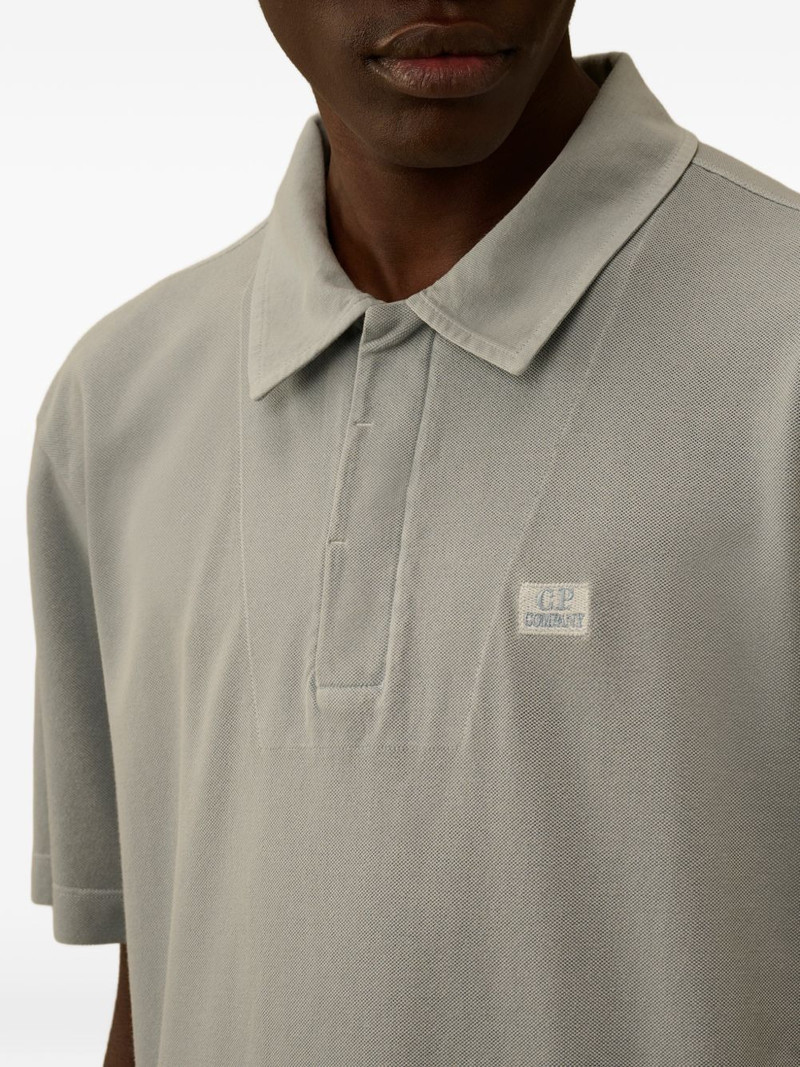 24/1 piquet-button short-sleeve logo-patch cotton polo shirt 5
