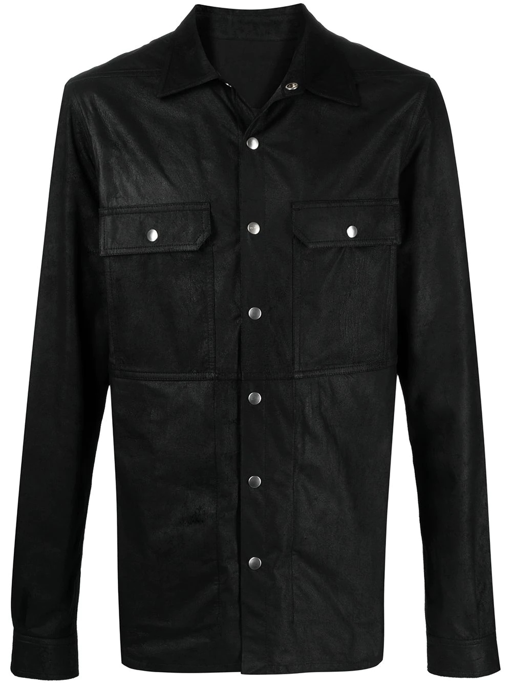 two-pocket leather shirt - 1