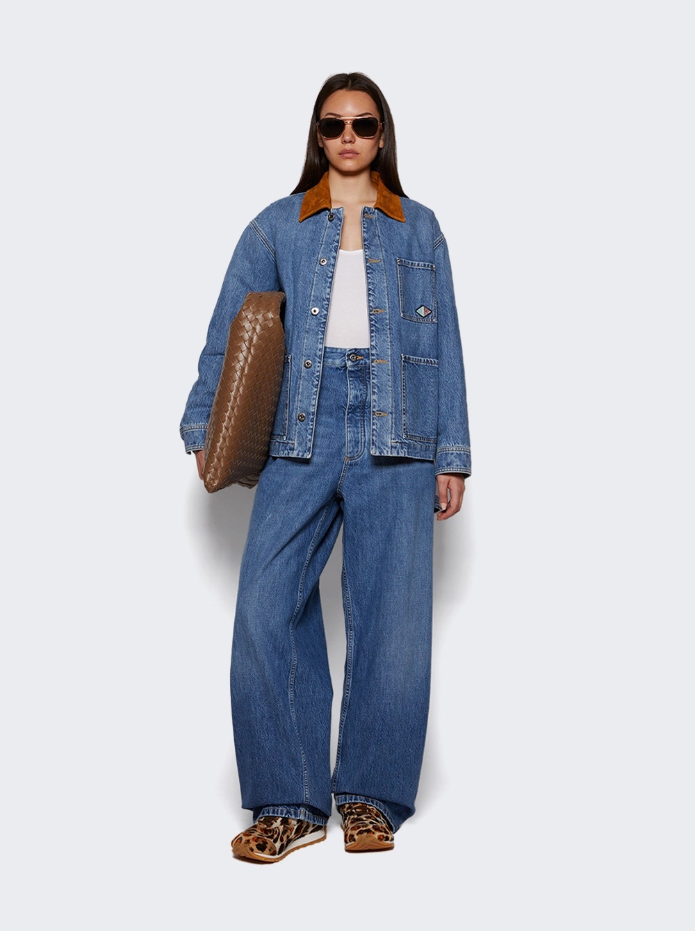 Padded Denim Jacket Mid Blue - 5