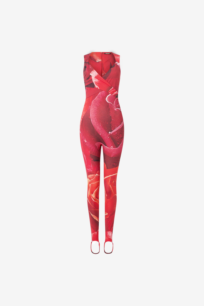 Rose-Print Sleeveless Jumpsuit 1