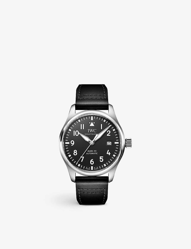 IW328201 Pilot's Mark XX stainless-steel and leather automatic watch 1