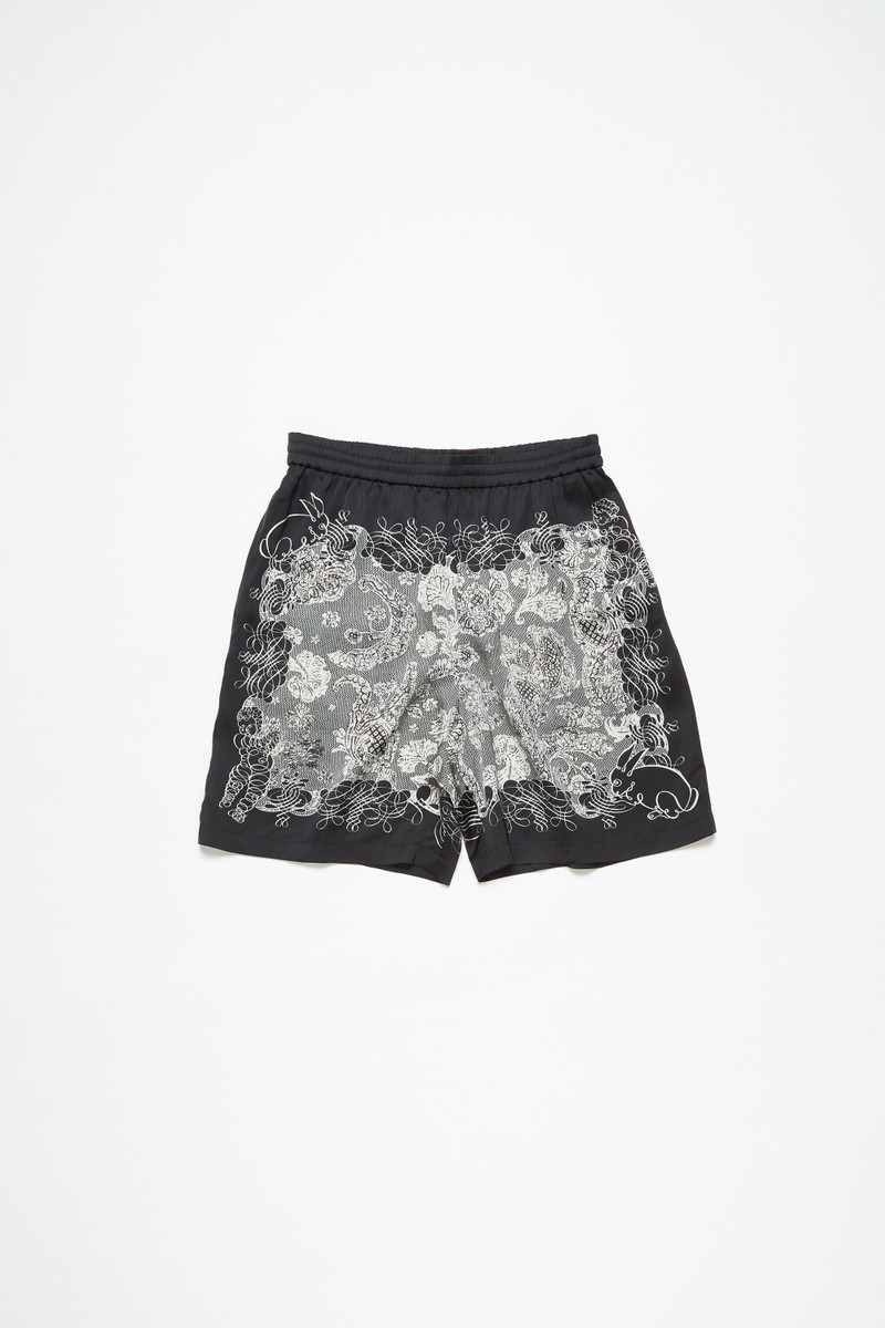 Print shorts - Black/Ecru - 1