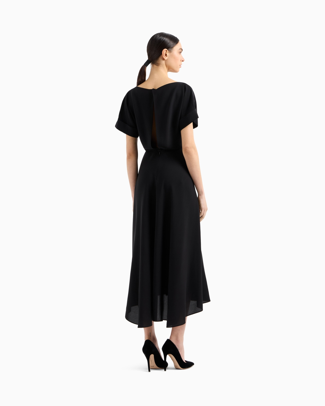LONG TRIPLE SILK GEORGETTE DRESS - 3