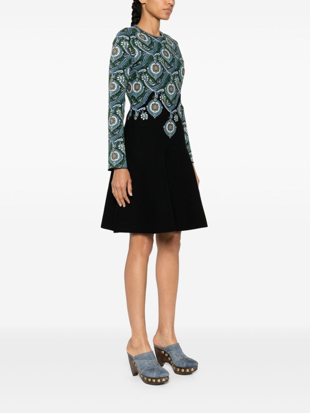 jacquard-pattern knitted dress - 3