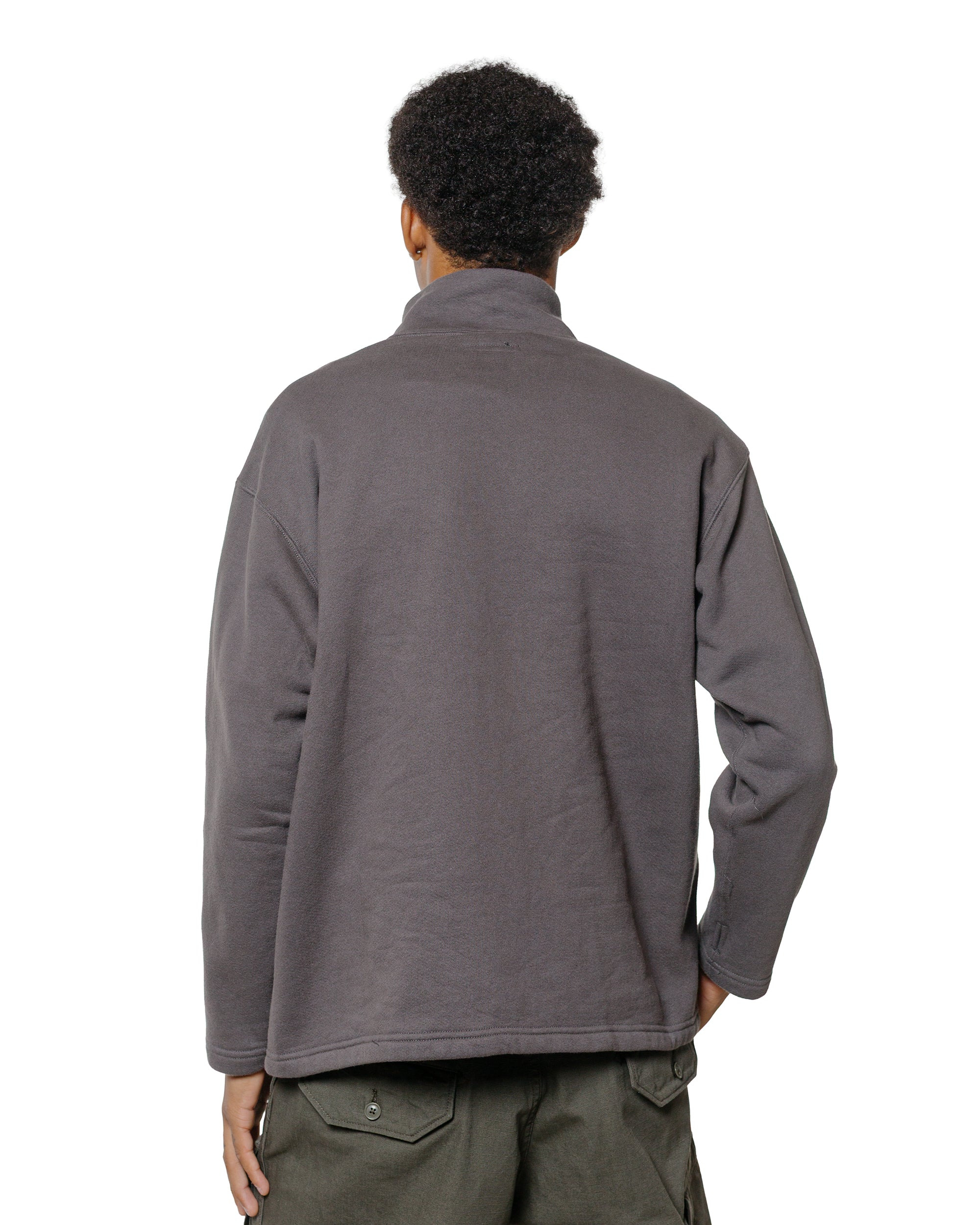Zip Mock Neck Graphite 12oz Cotton Fleece - 3