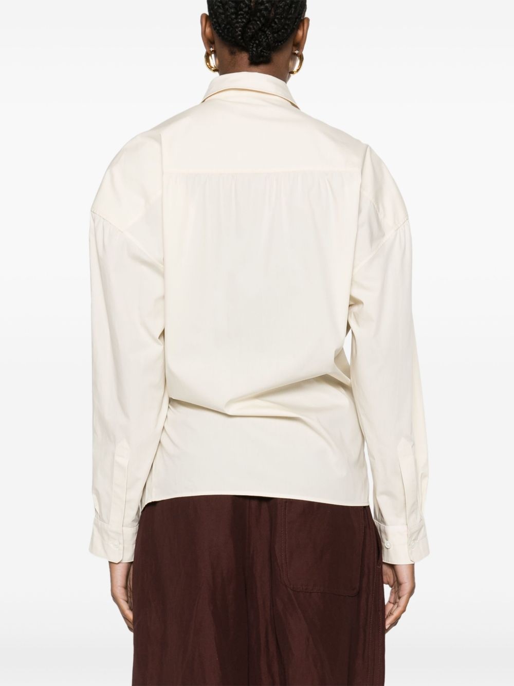 straight-collar twisted shirt - 4