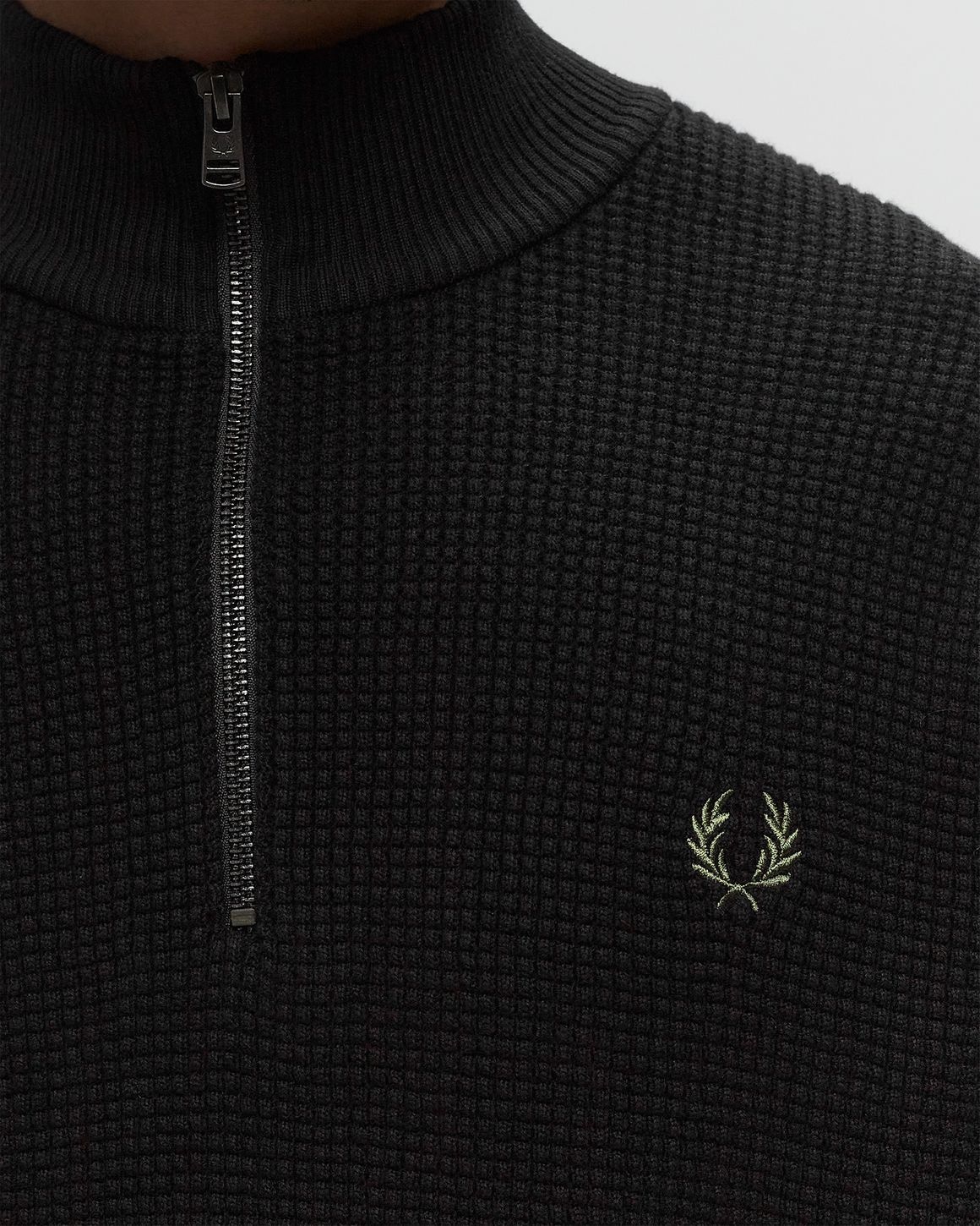 Fred Perry WAFFLE STITCH HALF ZIP JUMPER | REVERSIBLE