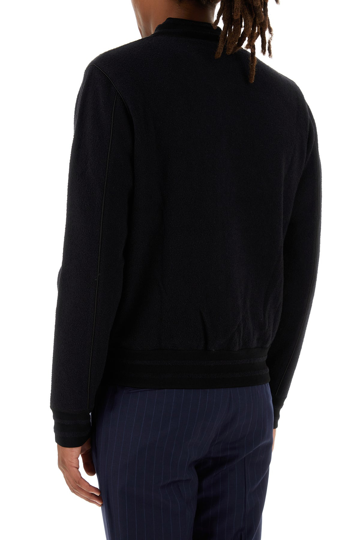 Black nylon blend bomber jacket - 4
