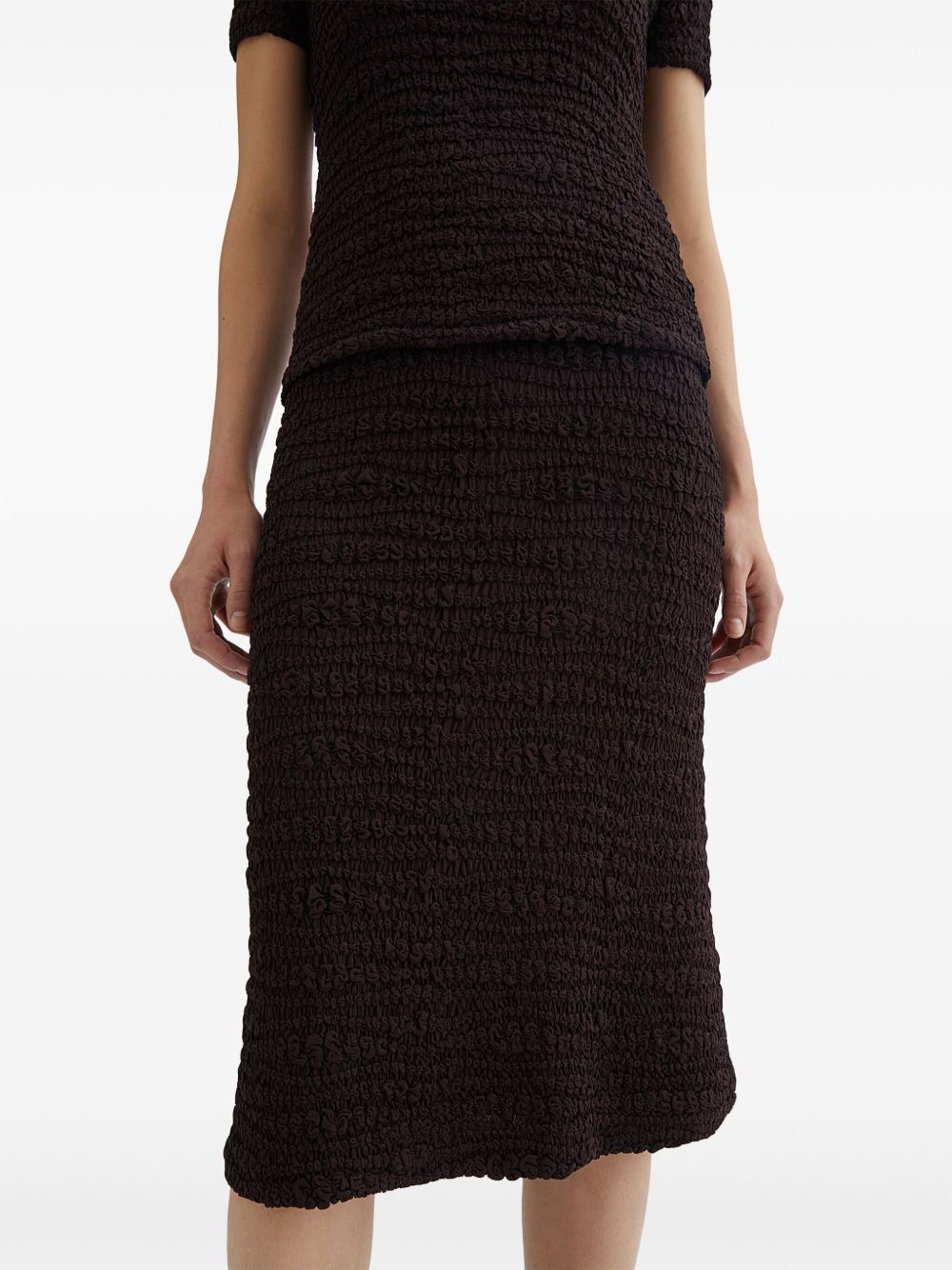 high-waist crinkled midi skirt - 5