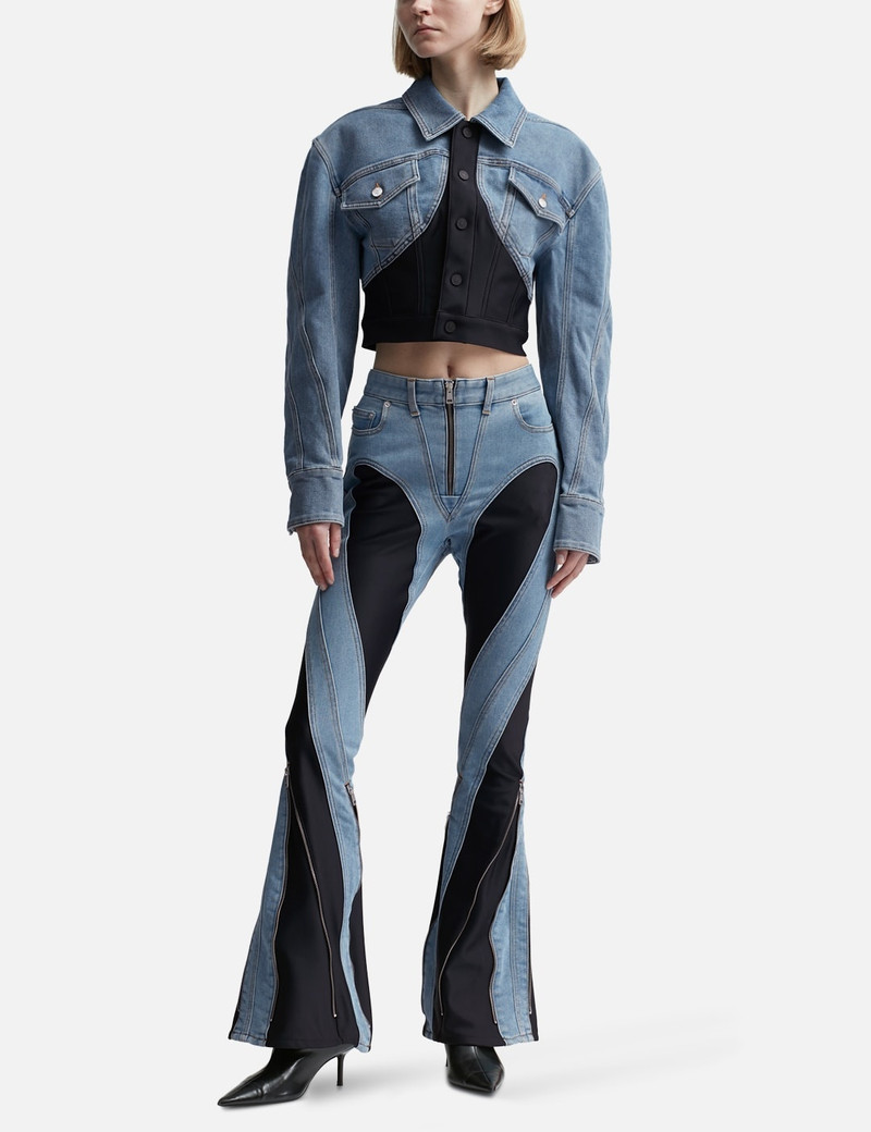 MUGLER ZIPPED BI-MATERIAL JEANS outlook