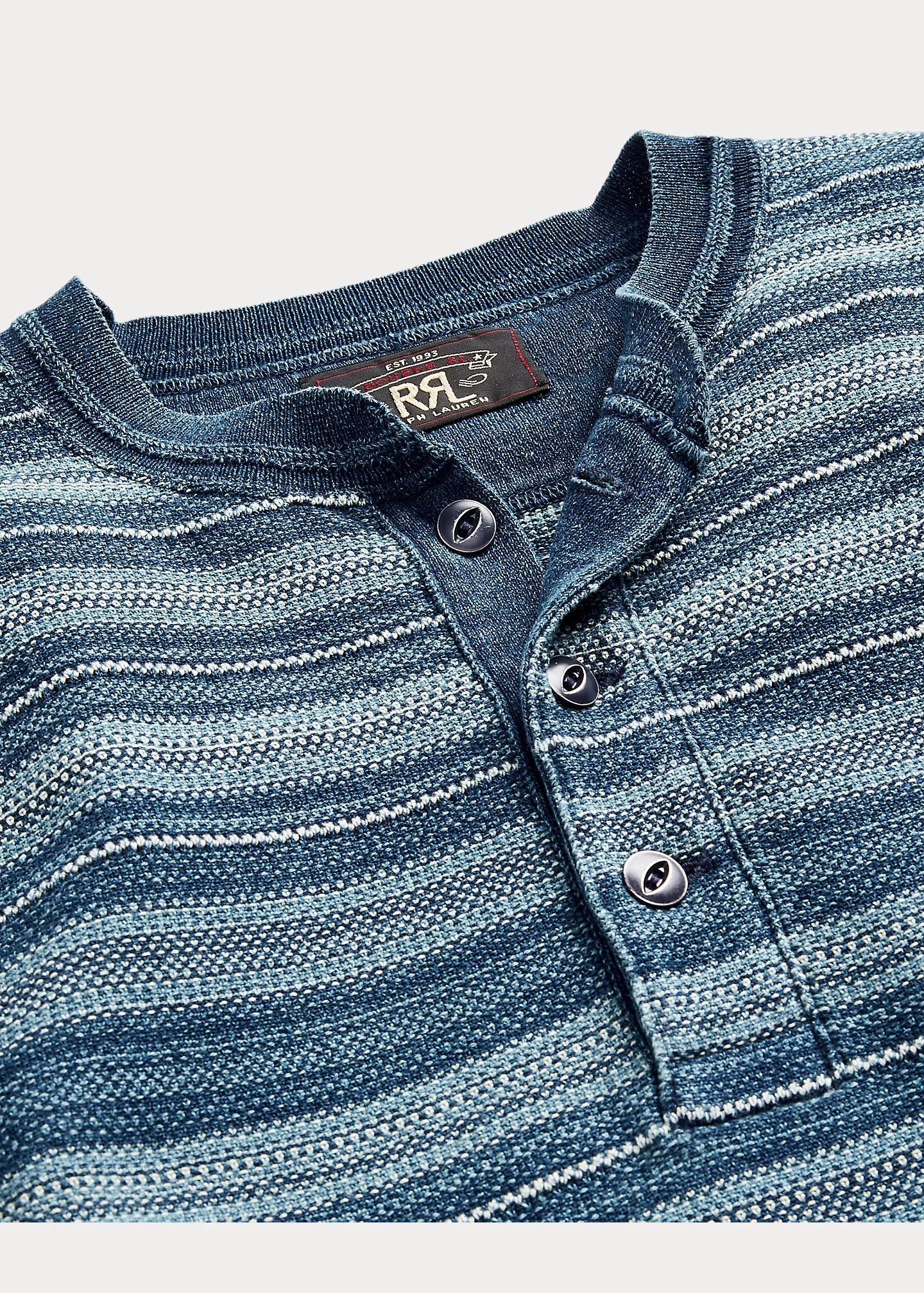 Striped Cotton Henley Sweater - 3