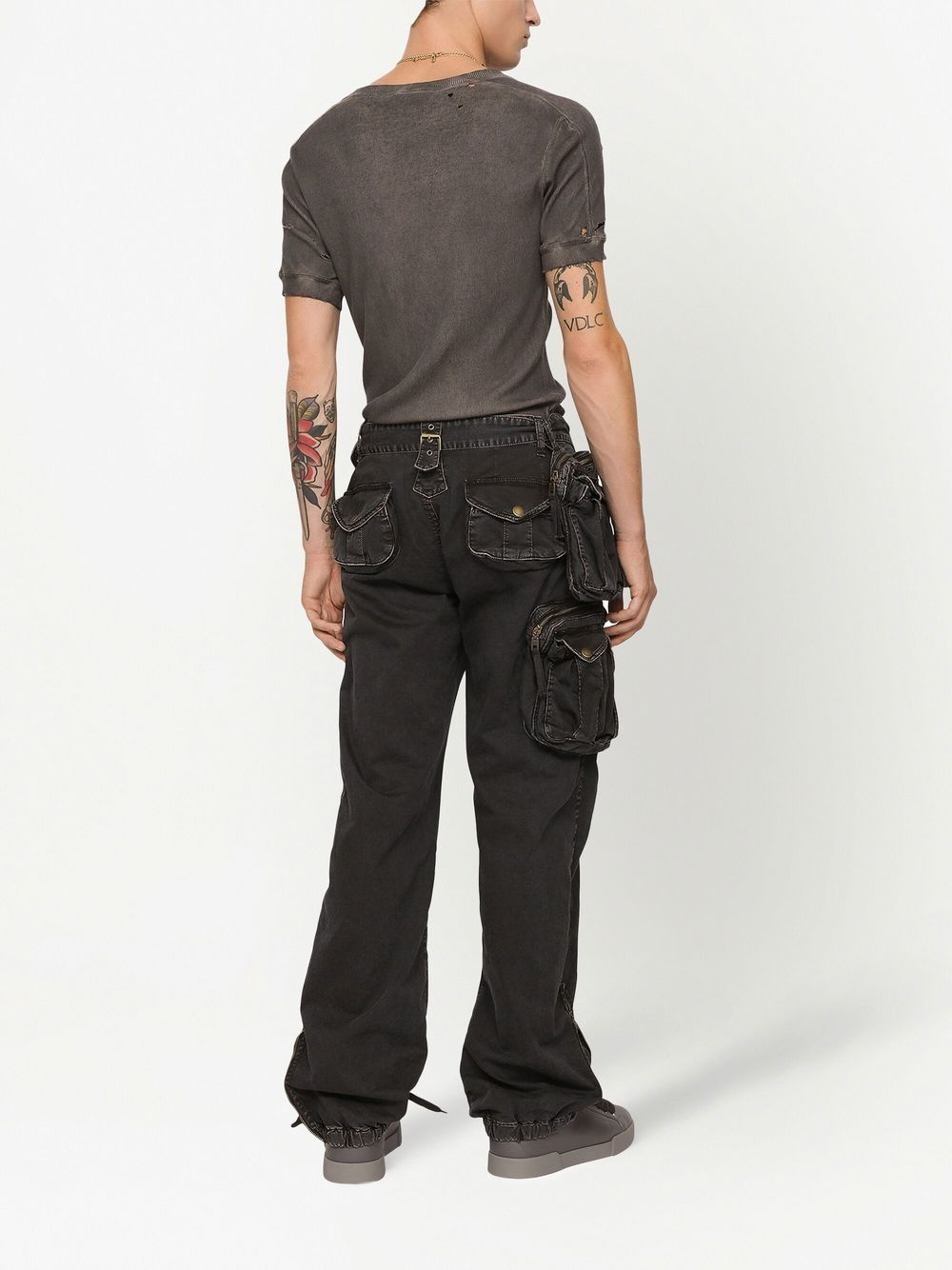 elasticated-ankles cargo pants - 4
