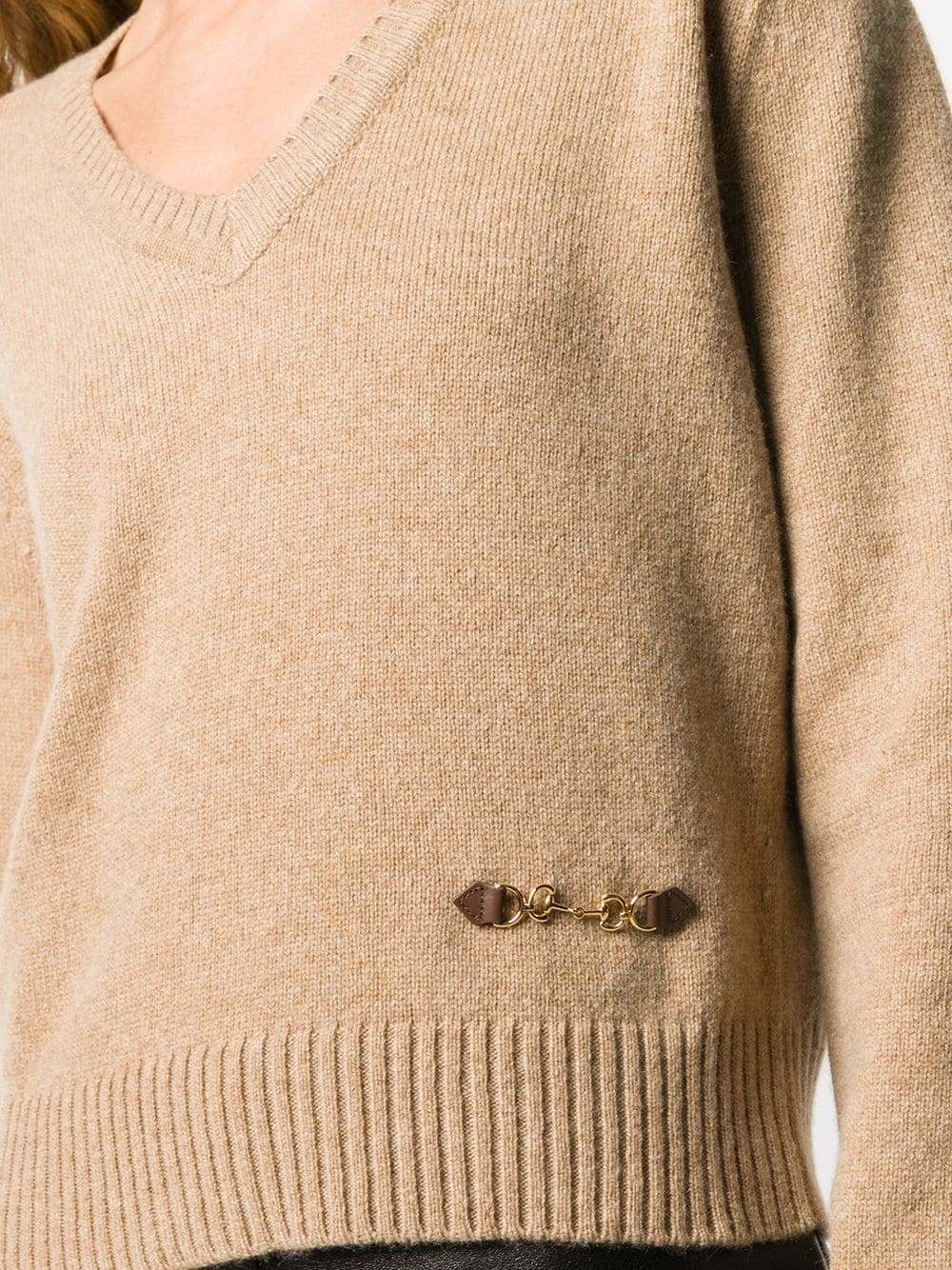 horsebit detail cashmere jumper - 5