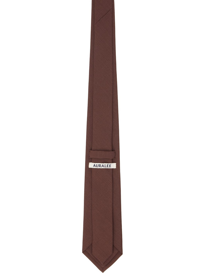 AURALEE Burgundy Wool Kid Mohair Hop Sack Tie outlook