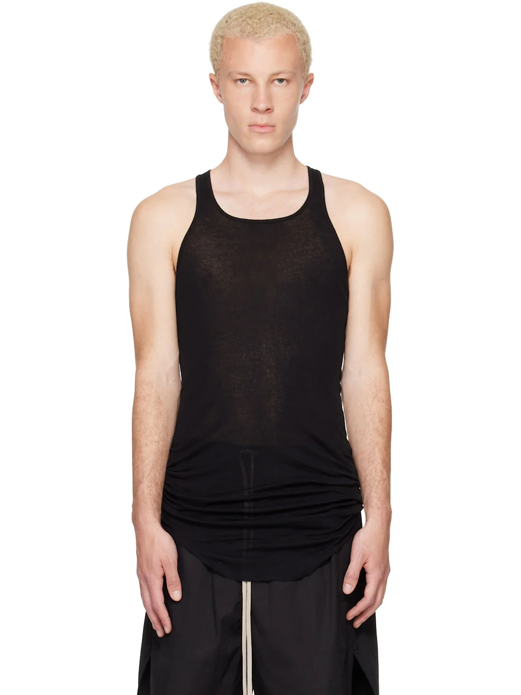 Black Tower Basic Rib Tank Top - 1